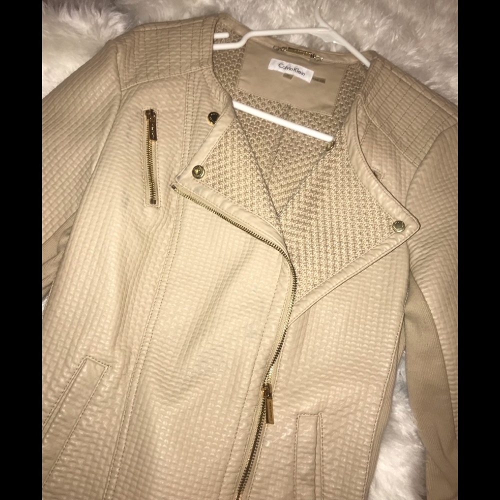Nude Calvin Klein leather jacket
